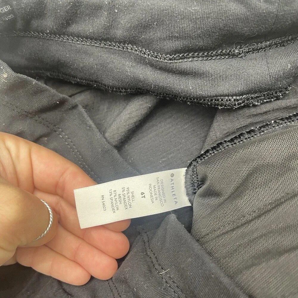 Athleta Black Trekkie North Nylon Blend Drawstring Joggers Women's Size 6 Tall - Picture 4 of 8